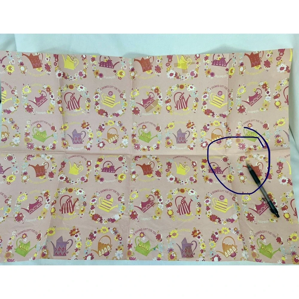 Vintage Wrapping Paper Gift Wrap Baby Shower Lot Babies Stork Bunnies